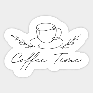 Coffee Time Line Art Sticker